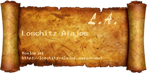 Loschitz Alajos névjegykártya